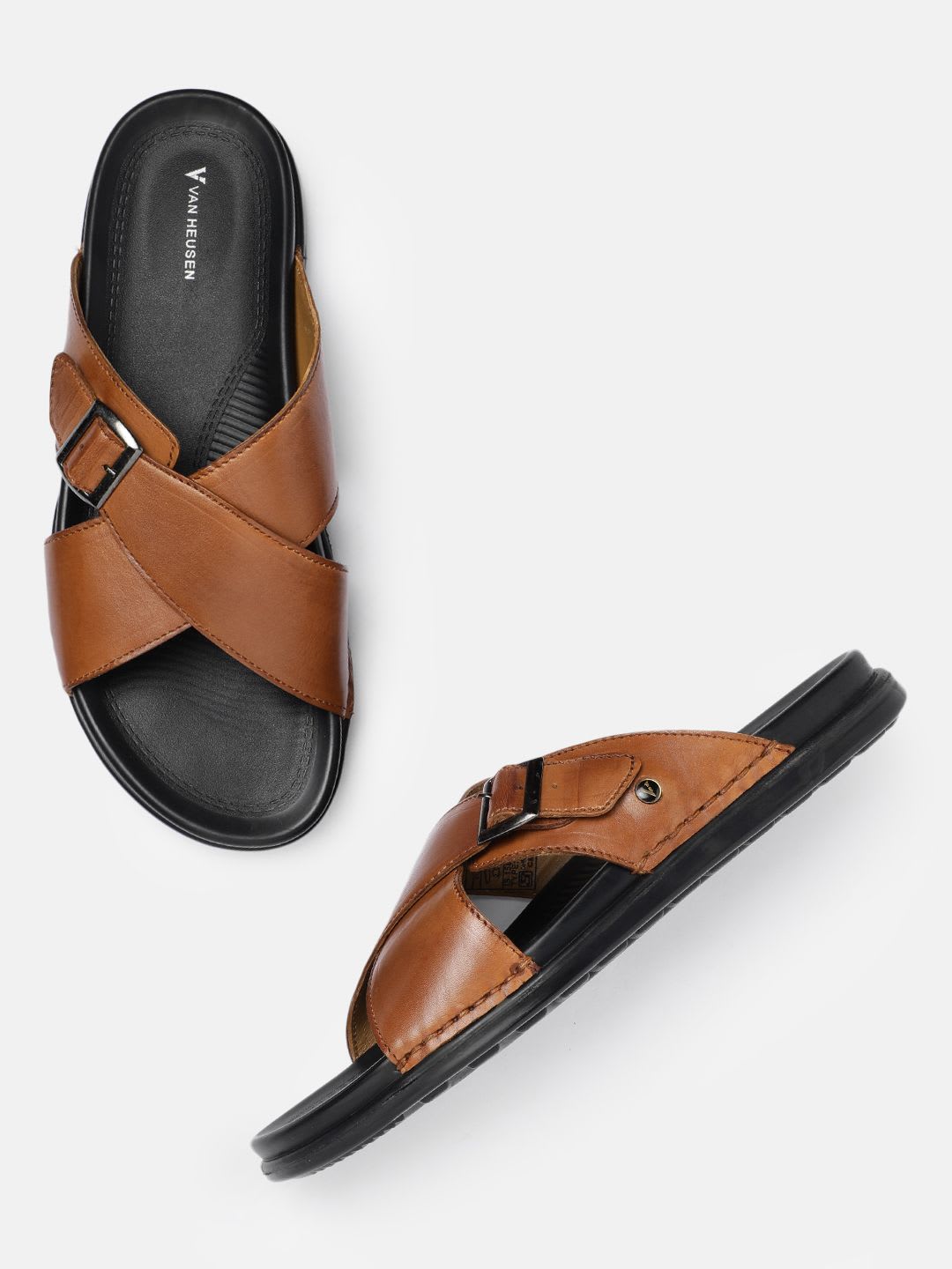Van Heusen Men Comfort Sandals With Buckle Detail - default view