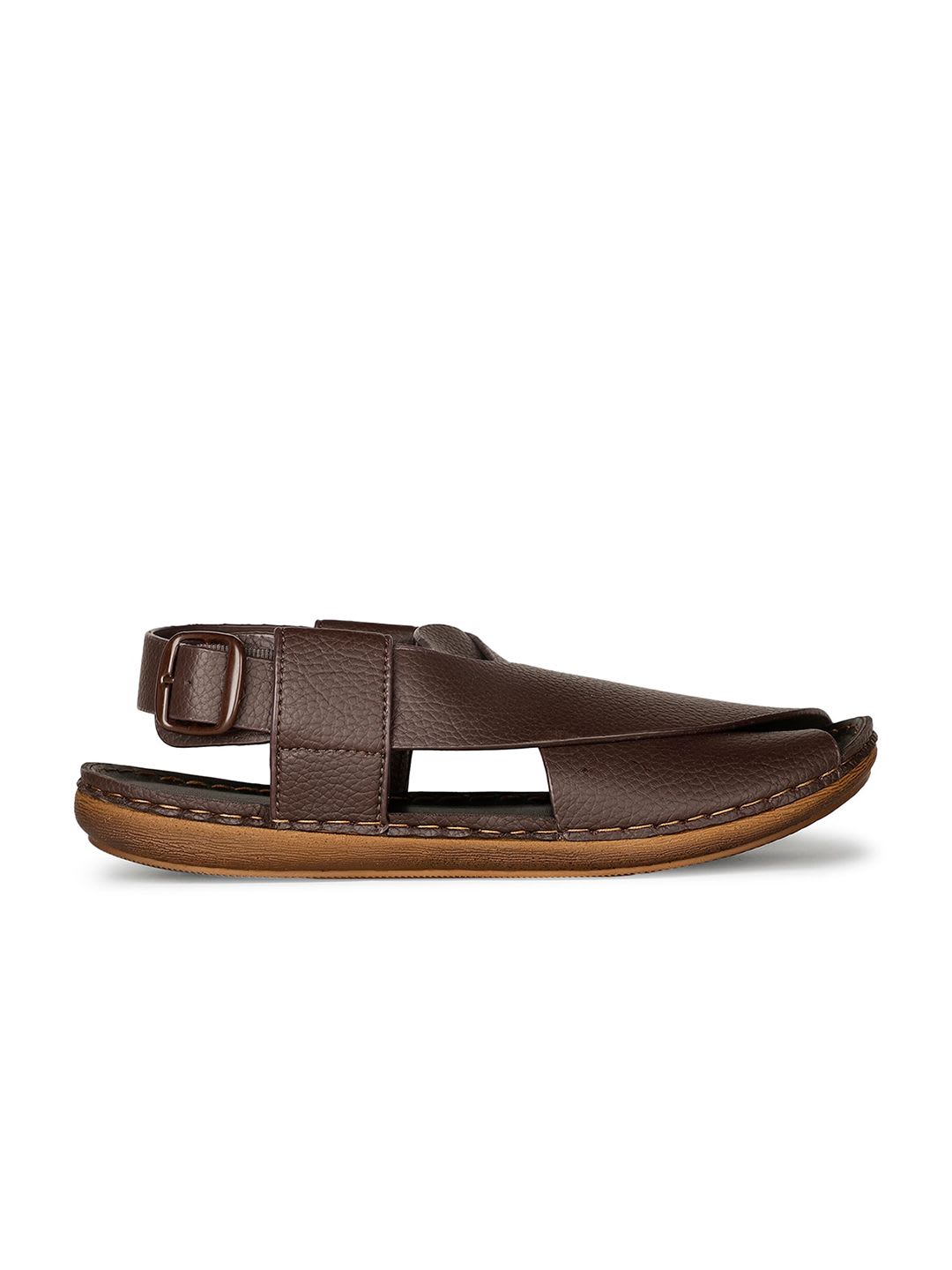 Bata Men Textured Comfort Sandals - back view