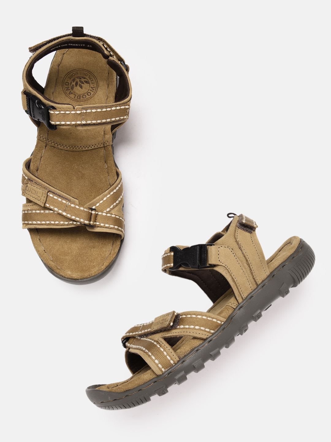 Woodland Men Nubuck Leather Comfort Sandals - default view