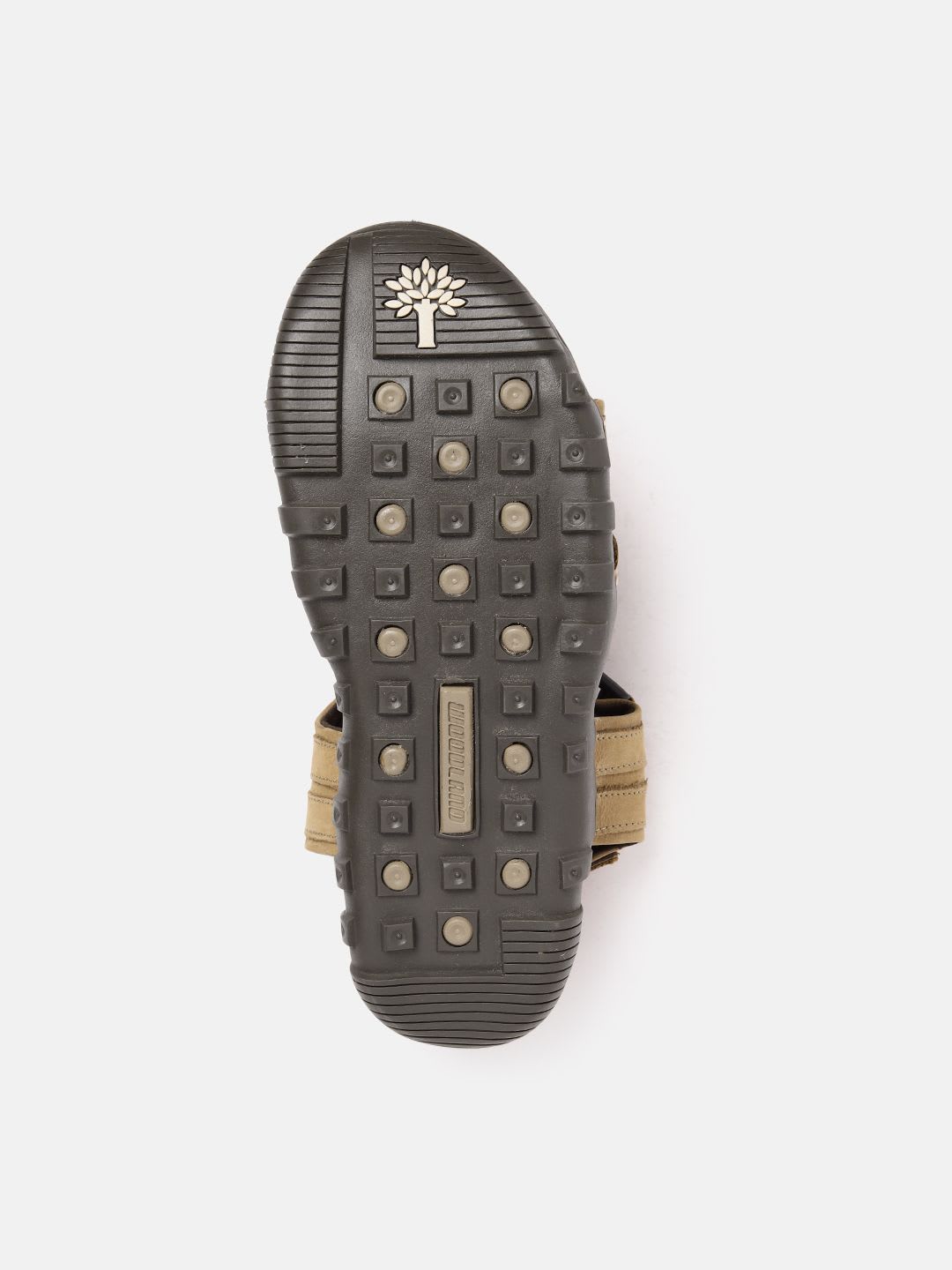 Woodland Men Nubuck Leather Comfort Sandals - back view