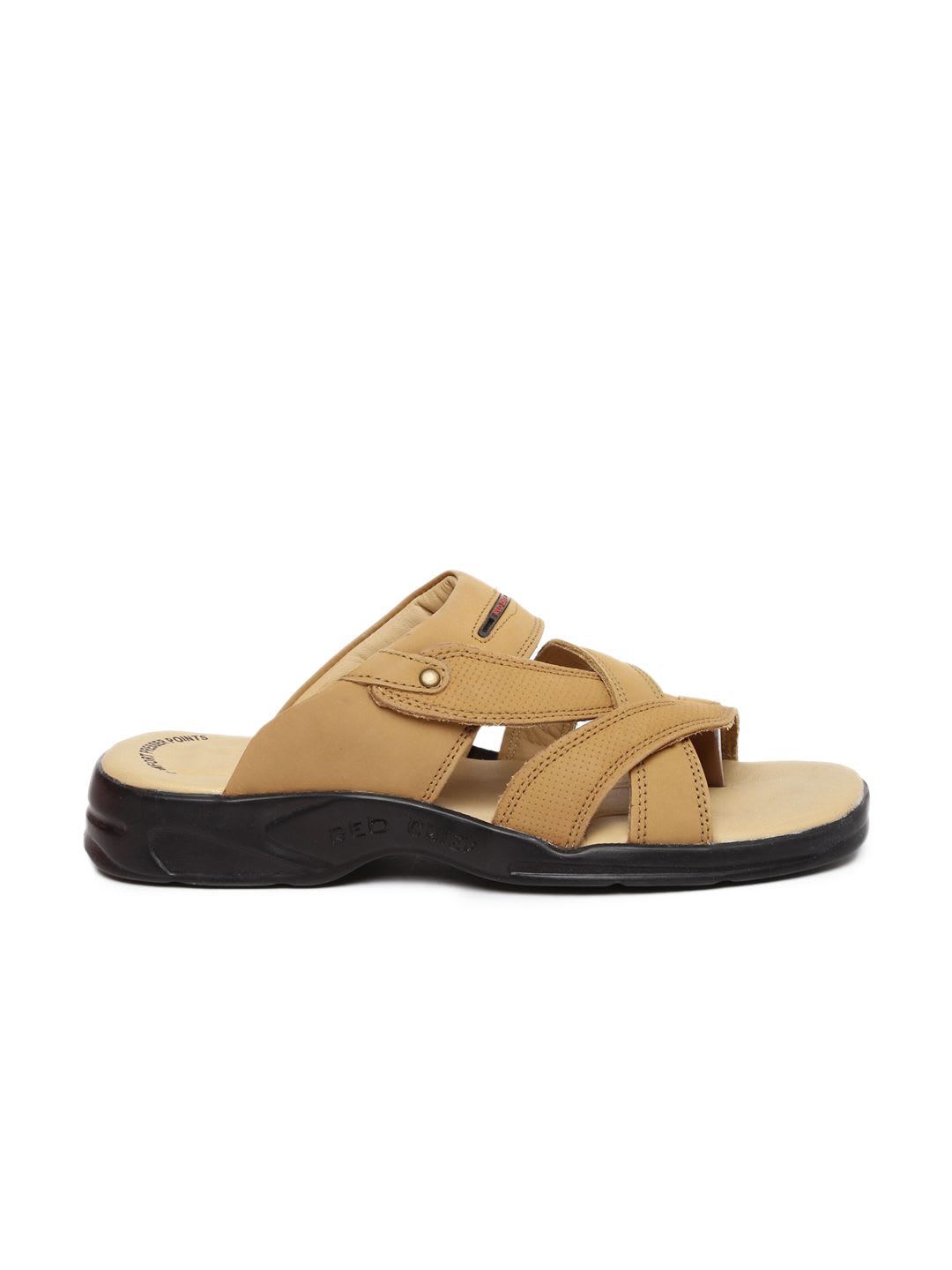 Red Chief Men Brown Leather Comfort Sandals - back view