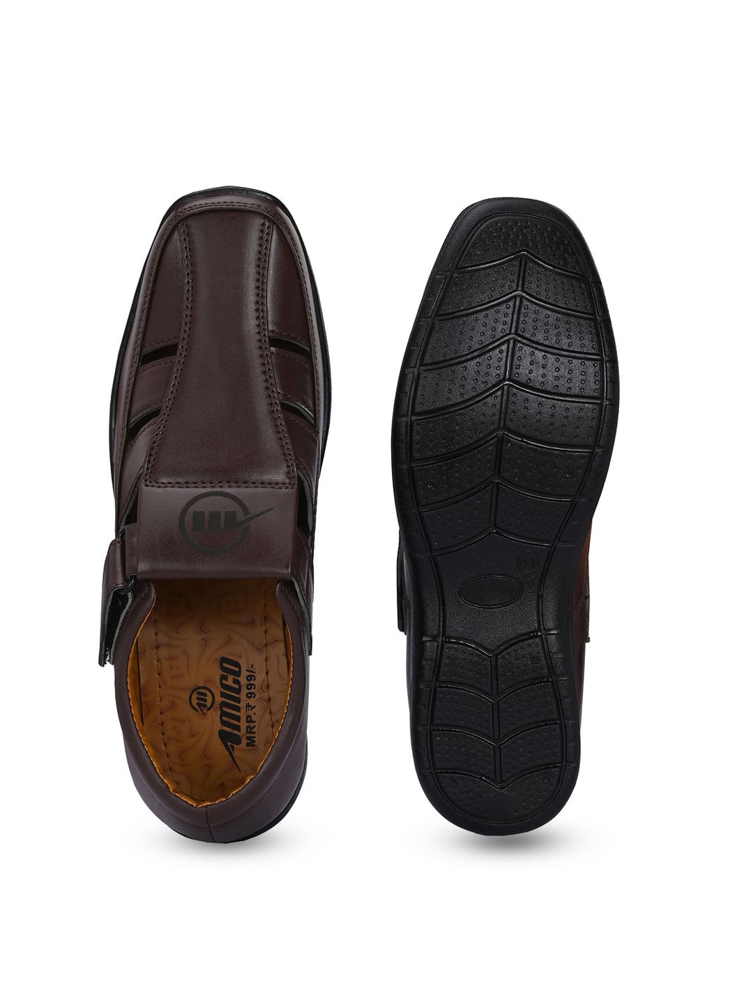 AMICO Men Velcro Fisherman Sandals - left view