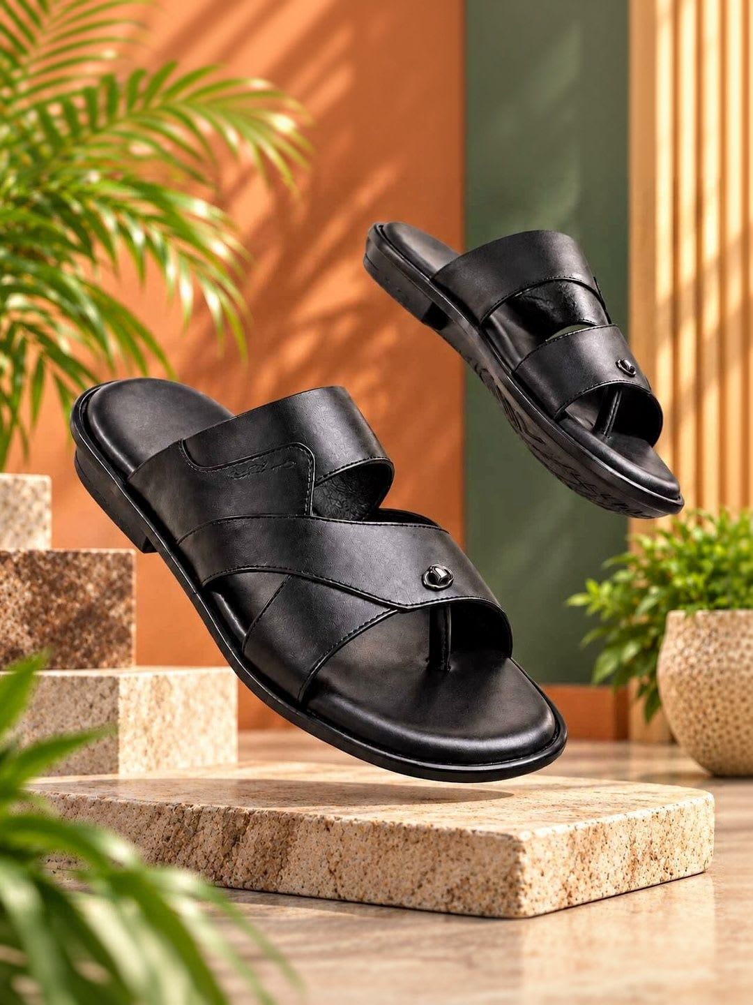 REAL BLISS FOOTWEAR Men Leather Comfort Sandals - right view