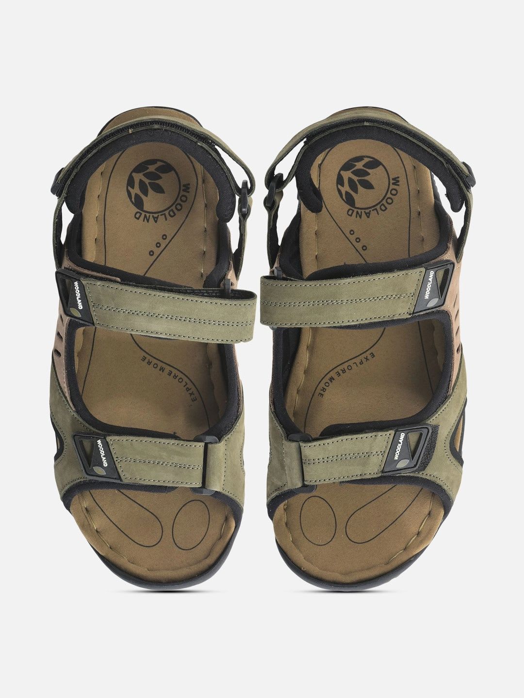 Woodland Men Leather Sandals - left view