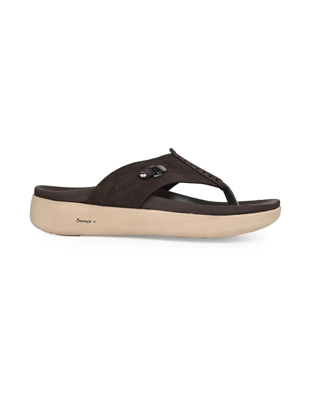 Roadster Men Suede Brown Comfort Sandals - left view