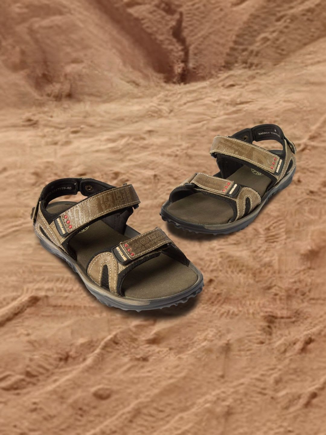 Woodland Men Leather Sandals - default view