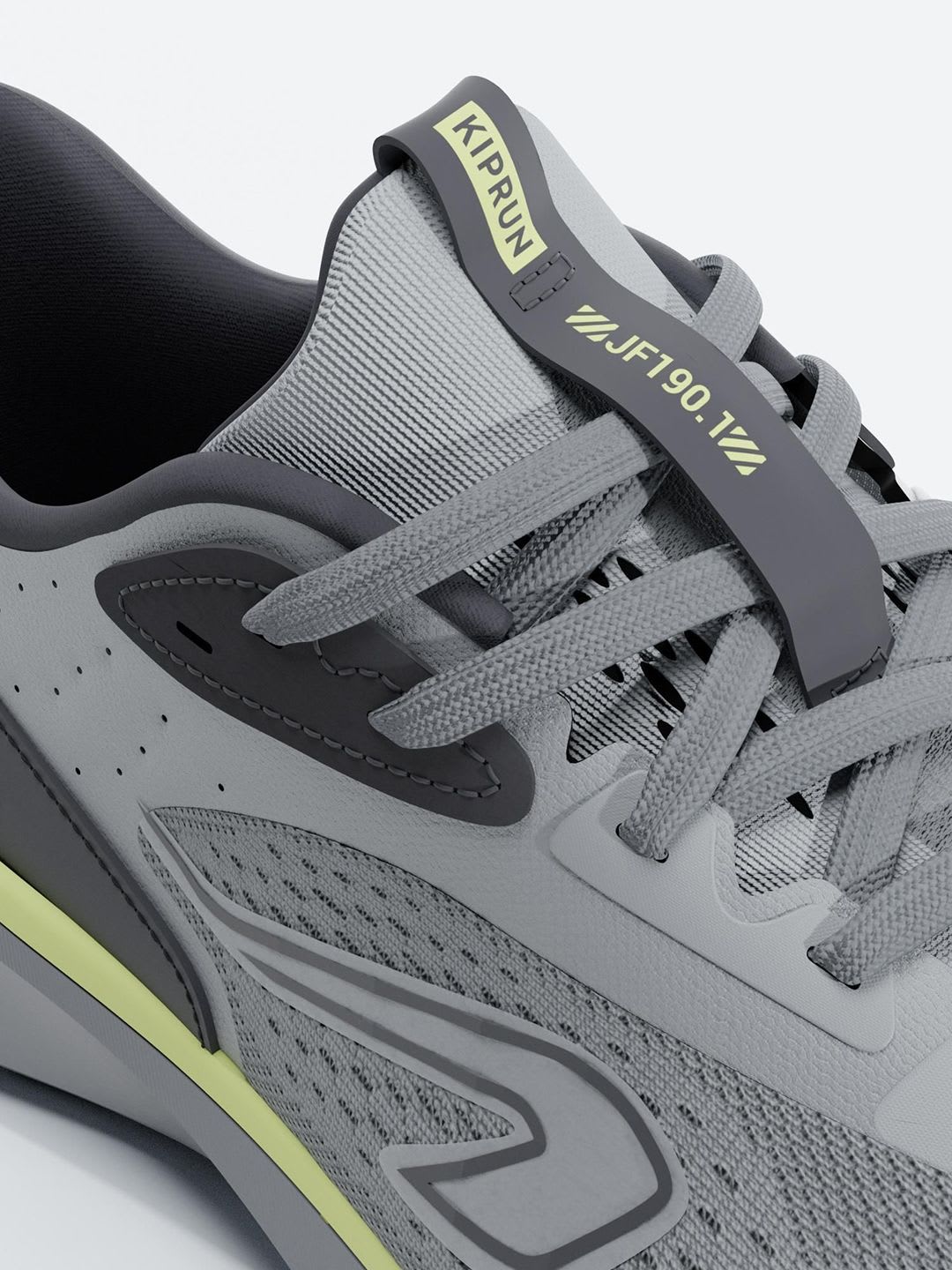 Decathlon Kiprun - Men Grey Jogflow 190.1 Superior Grip Cushioned Running Shoes - right view