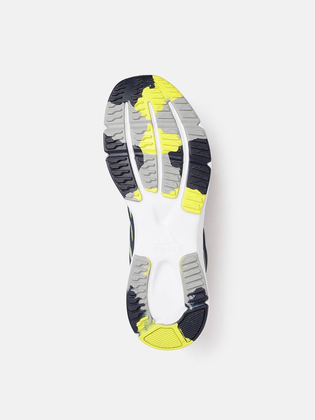 ADIDASMen Navy Blue & Green Woven Design Ortholite Seize The Street Running Shoes - back view