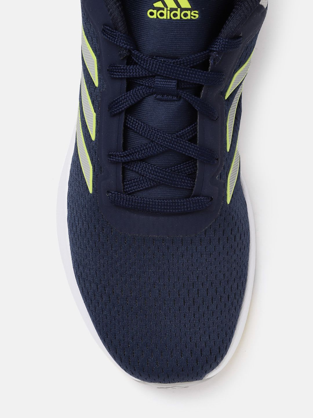 ADIDASMen Navy Blue & Green Woven Design Ortholite Seize The Street Running Shoes - left view