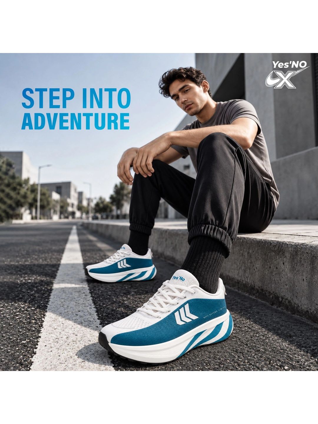 Yes NO Men Mesh Running Shoes - right view