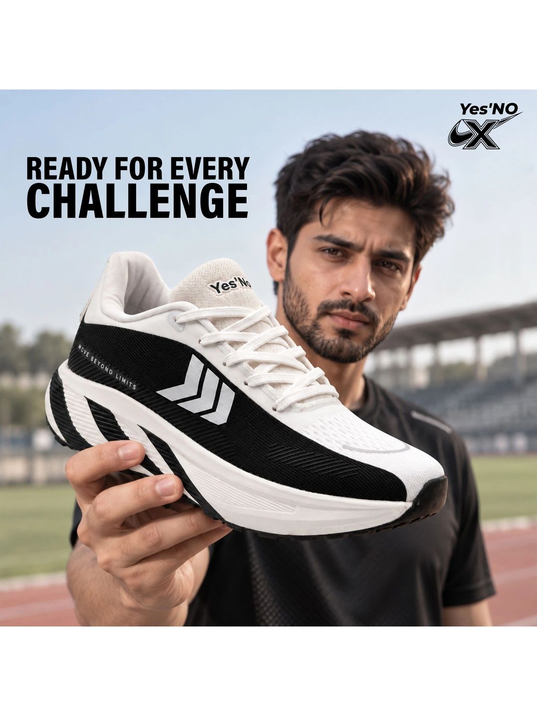 Yes NO Men Mesh Running Shoes - left view