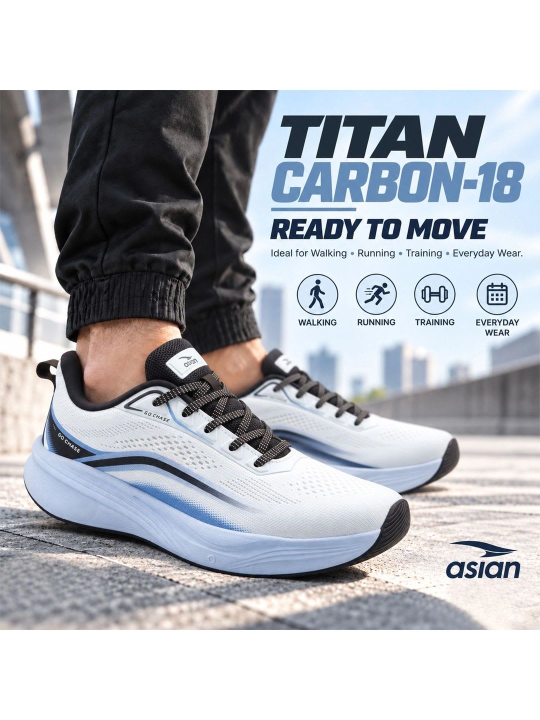 ASIAN Men Mesh Running Non-Marking Shoes - left view
