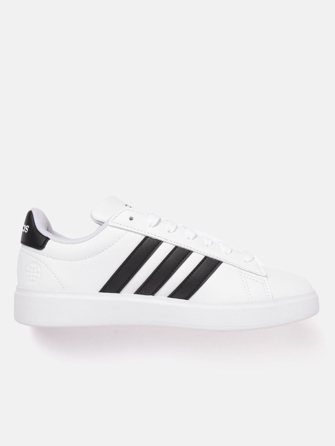 ADIDAS Men White Solid Grand Court 2.0 Tennis Sneakers - back view