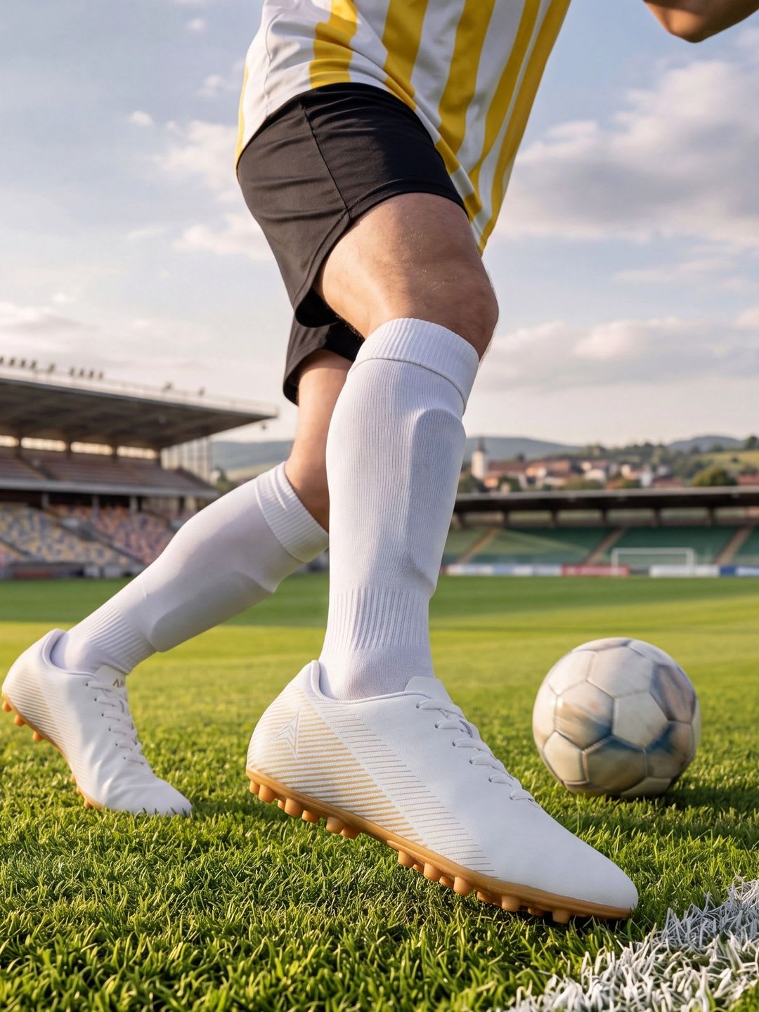 AVANT Men MatchStride Football Shoes - White/Gold - right view