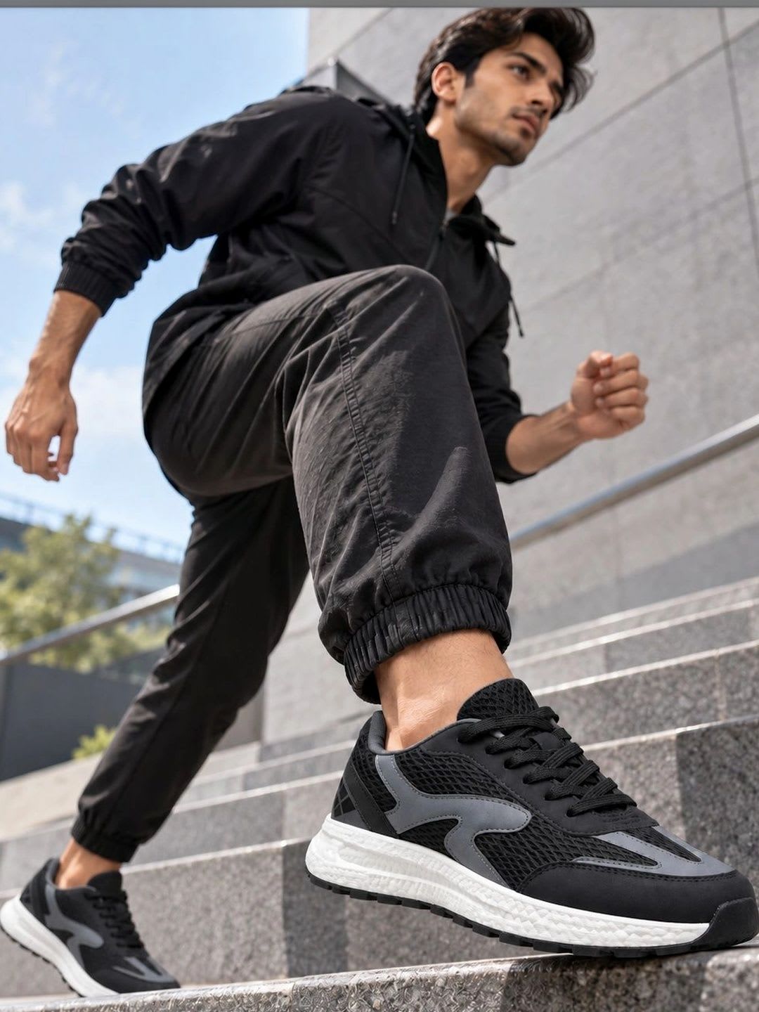 Allen Cooper Men Mesh Running Shoes - left view