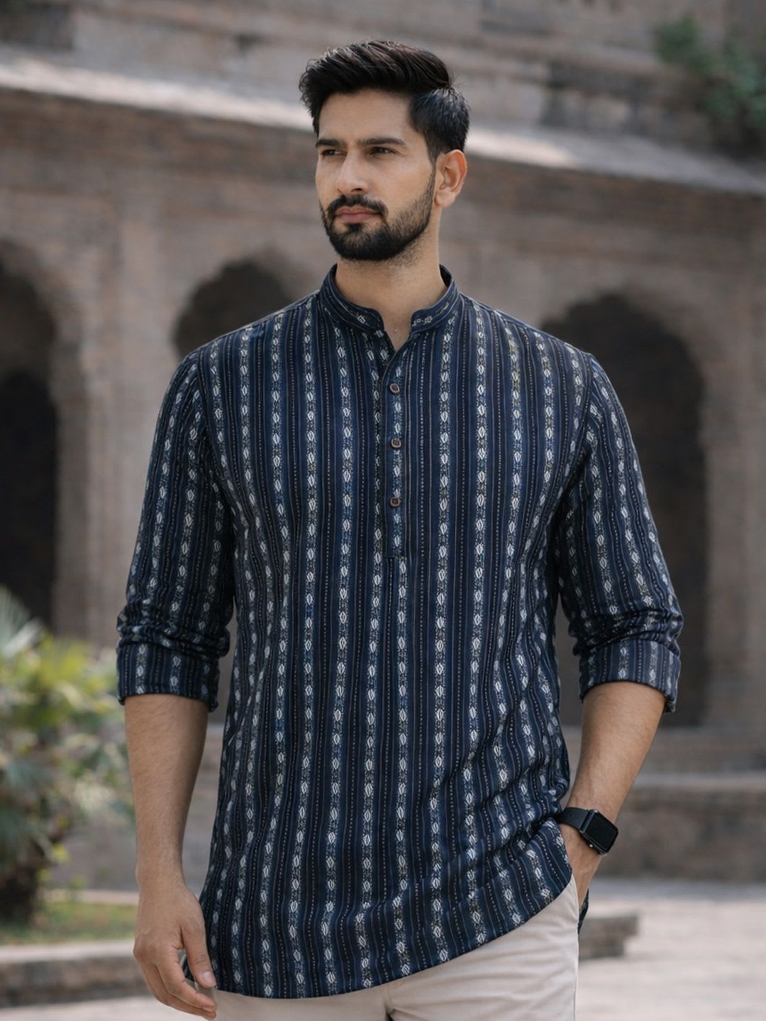 LADSLOOM Men  Printed Thread Work Kurta - default view