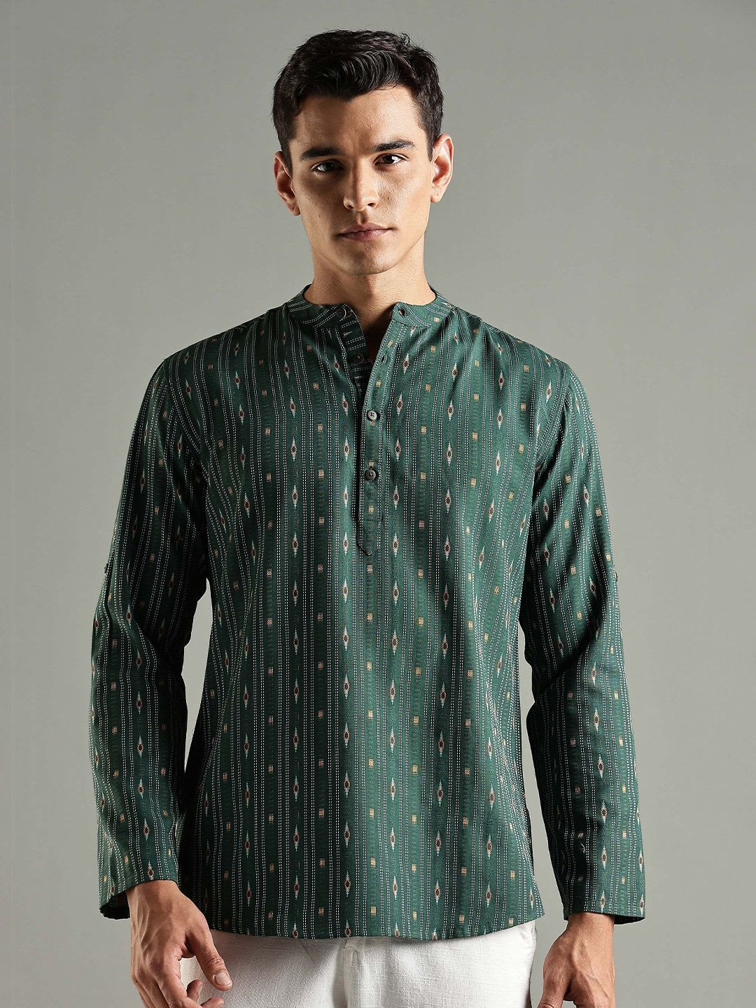 Anouk Striped Thread Work Kurta - default view