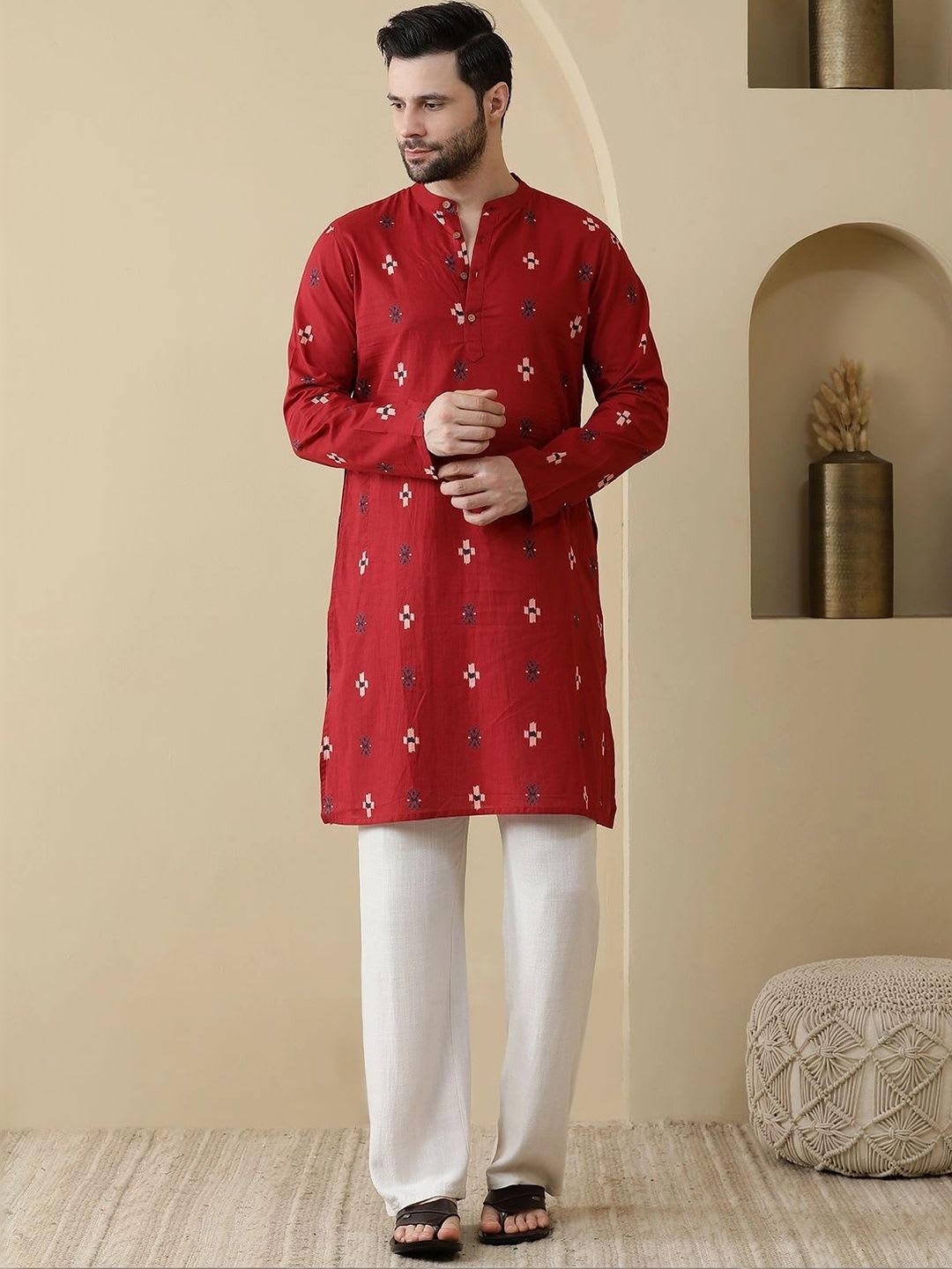 Anouk Men Ethnic Motifs Printed Kurta - default view