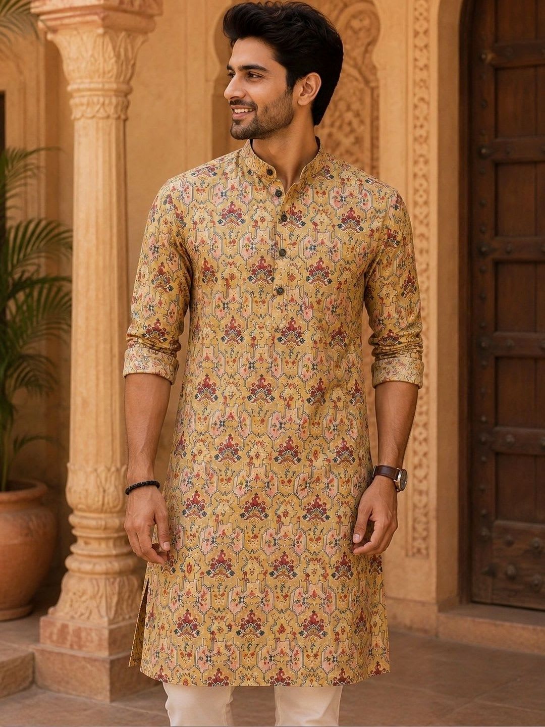 FUBAR Men Ethnic Motifs Printed Kurta - default view