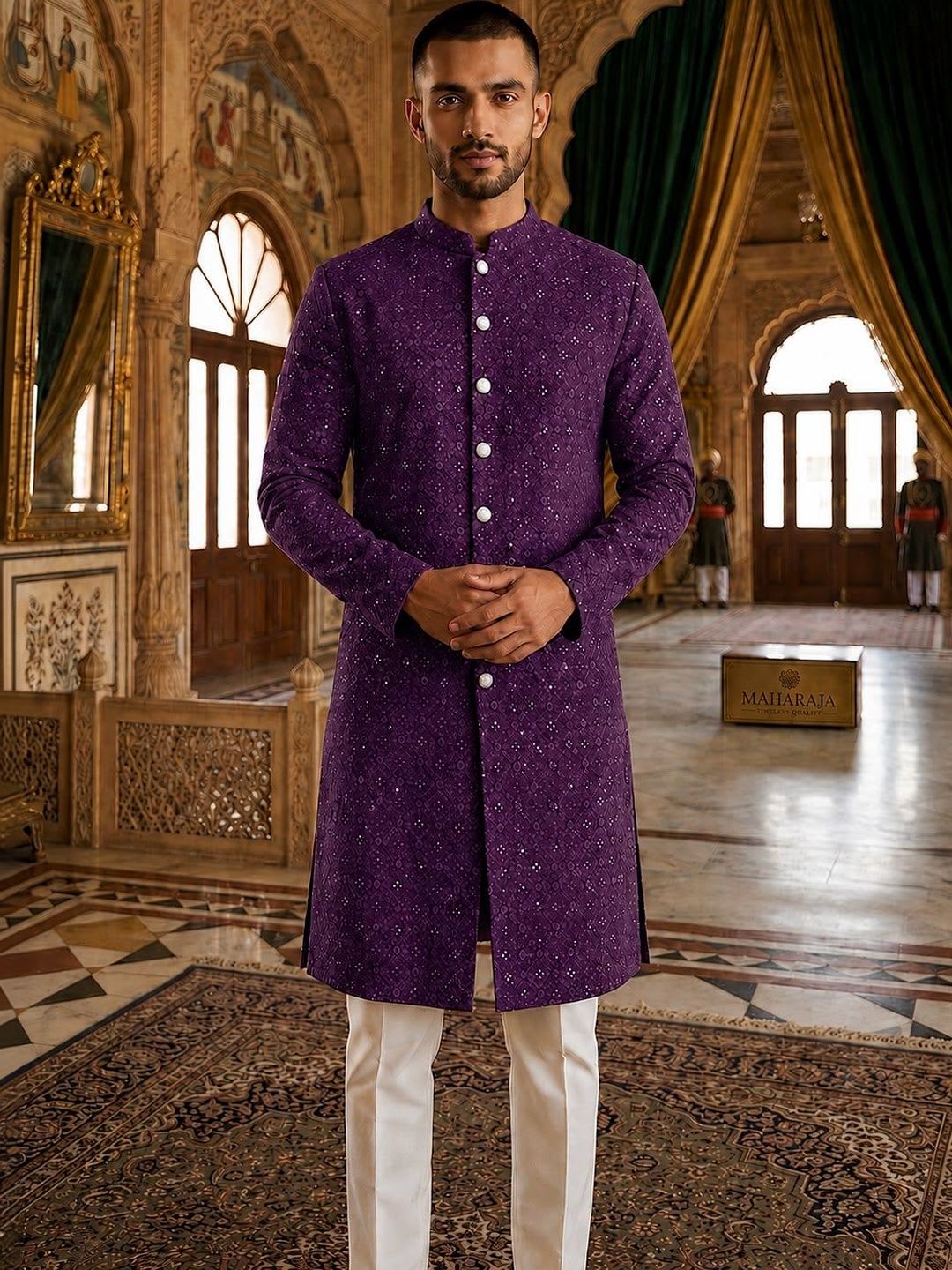 House of Pataudi Men Ethnic Motifs Embroidered Kurta - default view
