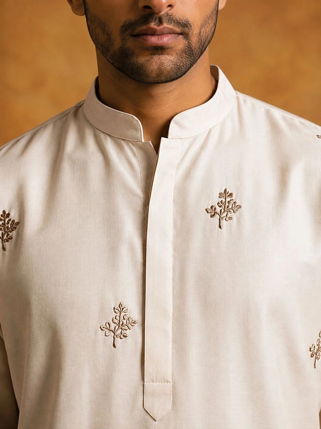 Jompers Men Embroidered Thread Work Grandeur & Majestic Artwork Kurta - left view
