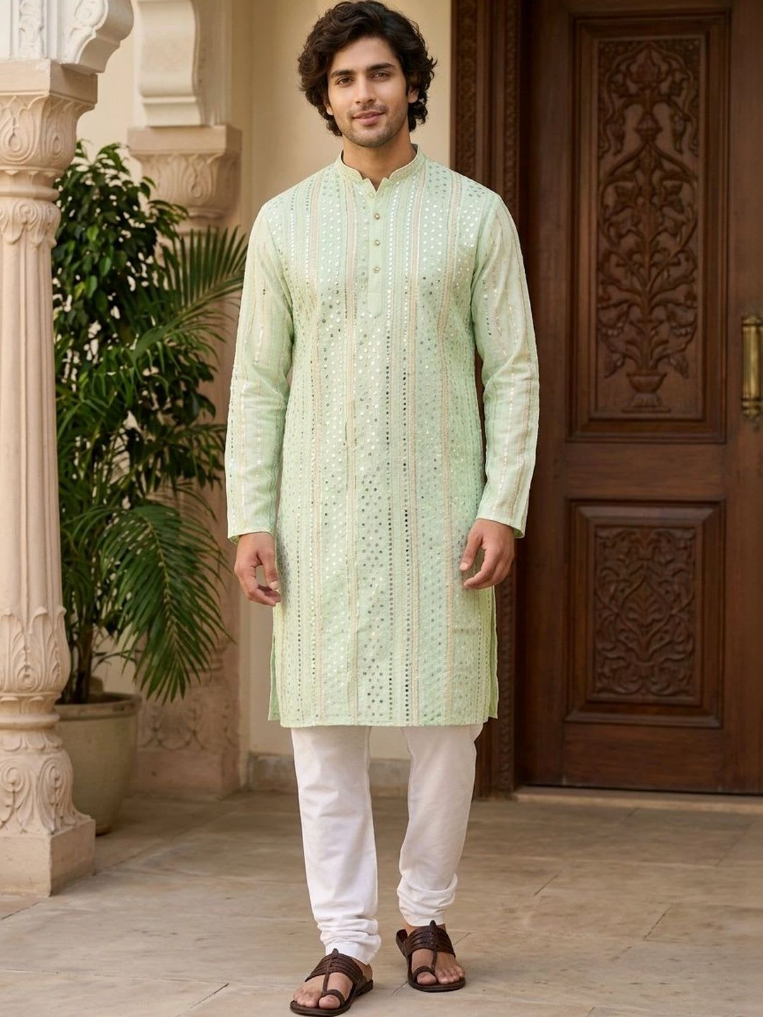 Anouk Men Embellished Mirror Work Kurta - default view