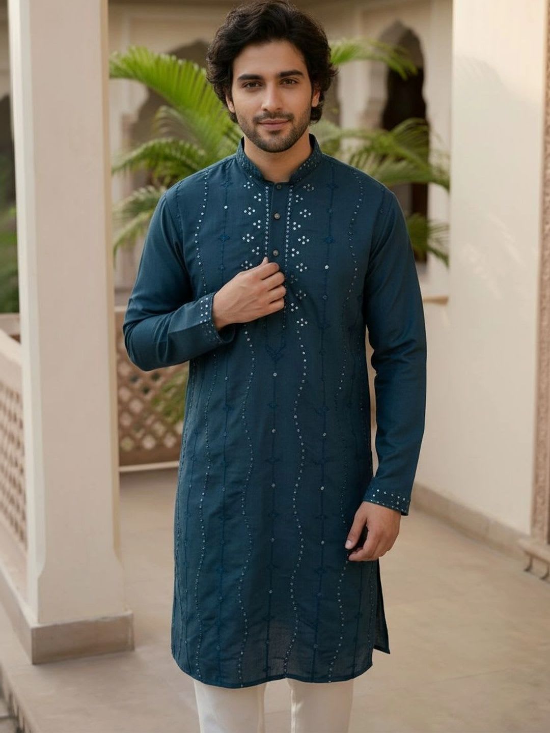 Anouk Men Embellished Mirror Work Kurta - default view
