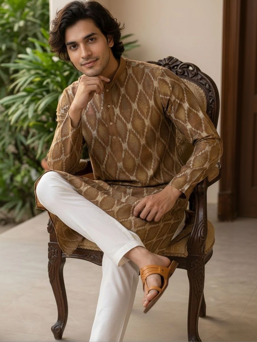 Anouk Men Geometric Printed Kurta - right view