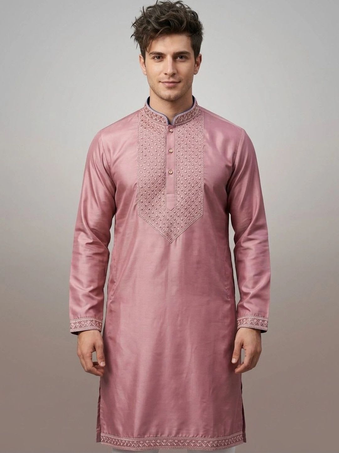 Rajkuwar Men Embroidered Thread Work Grandeur & Majestic Artwork Kurta - default view
