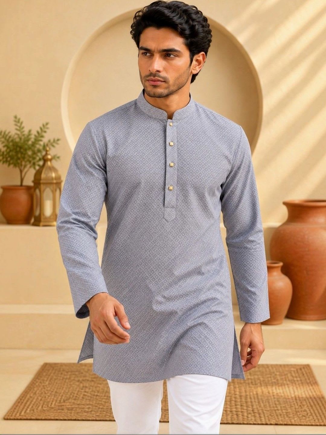 TATTVA Men Geometric Printed Kurta - default view