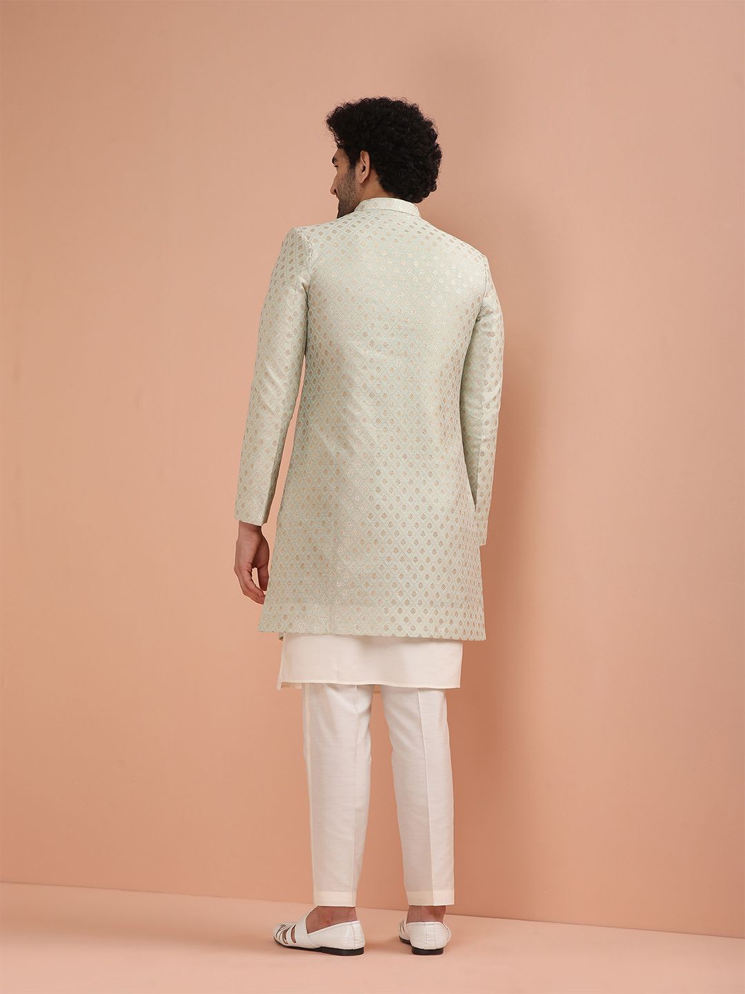 KISAH Men Zari-Design Sherwani Trouser Set - left view
