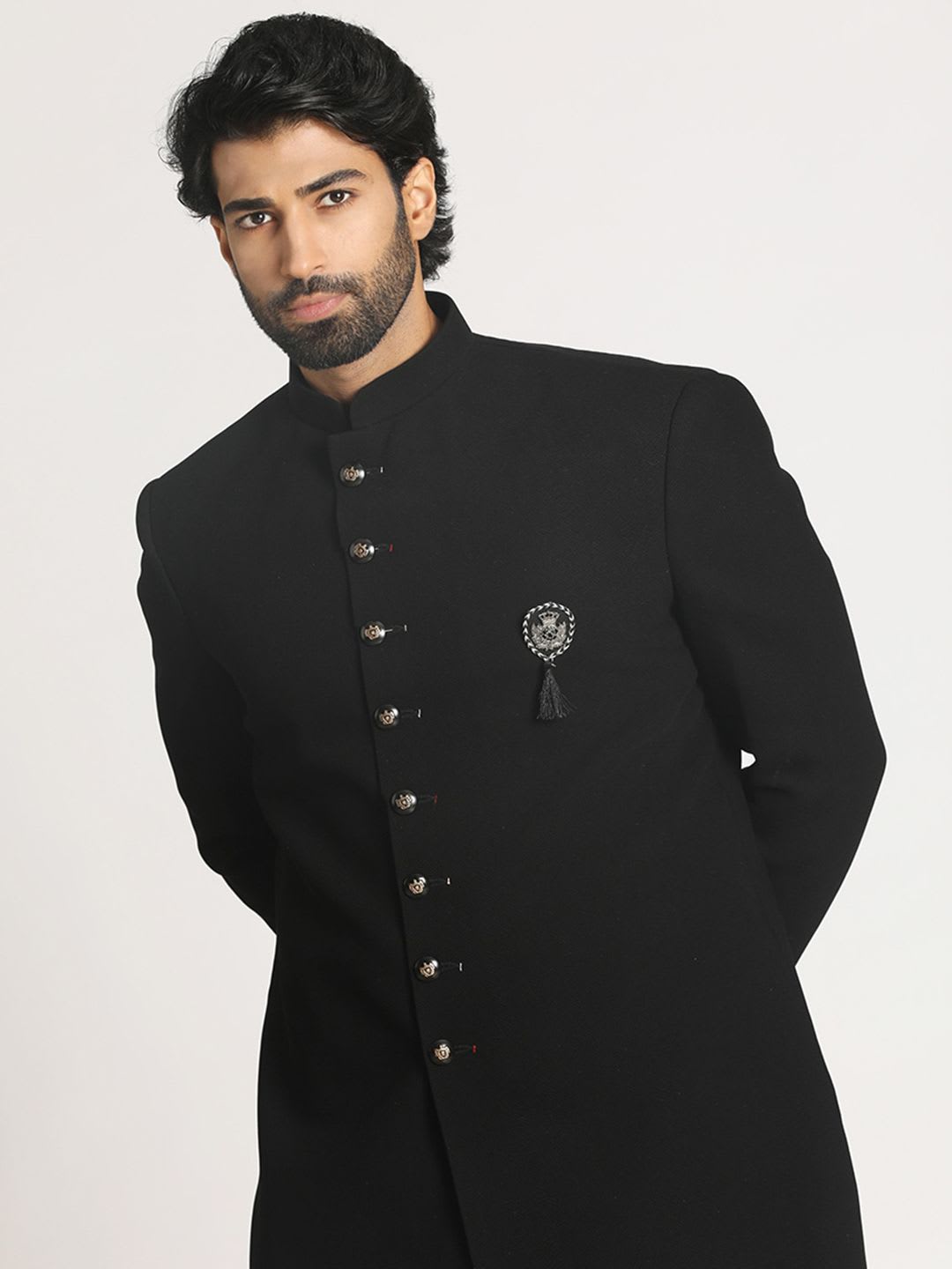 Manyavar Embroidered Traditional Indo Western Sherwani Set - default view