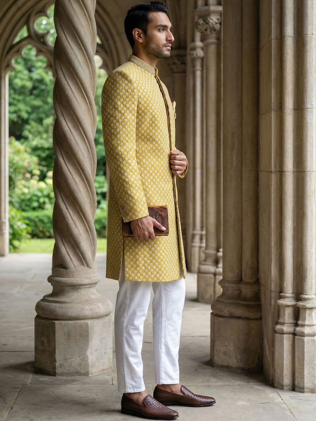 Jompers Embroidered Indo Western with Trousers - left view
