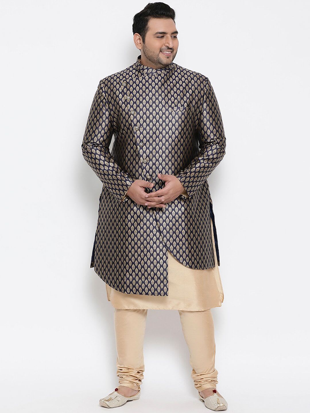KISAH PLUS Men Printed Indowestern Sherwani Set - default view