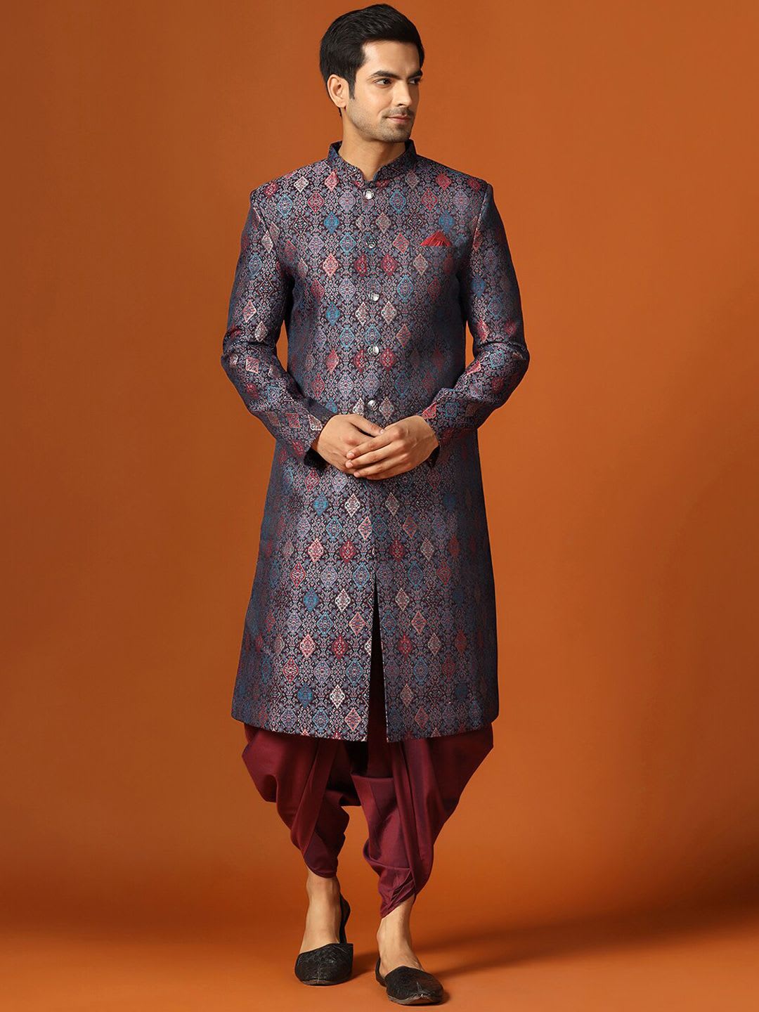 KISAH Men Indowestern Sherwani & Dhoti Pants Set - default view