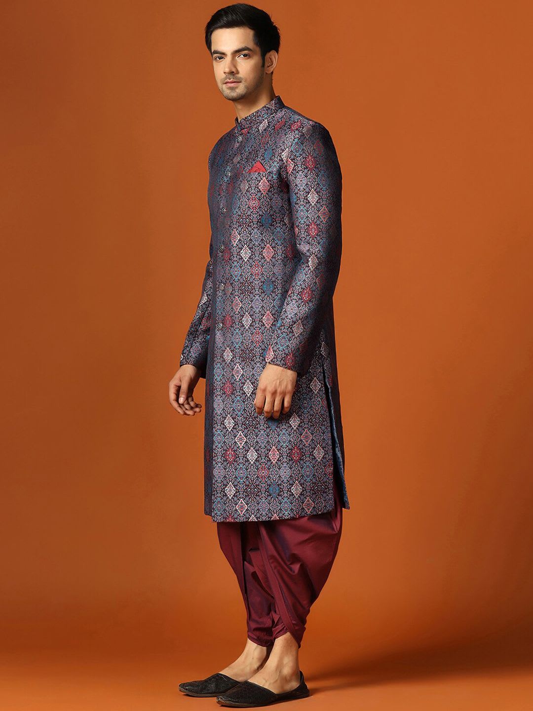 KISAH Men Indowestern Sherwani & Dhoti Pants Set - left view