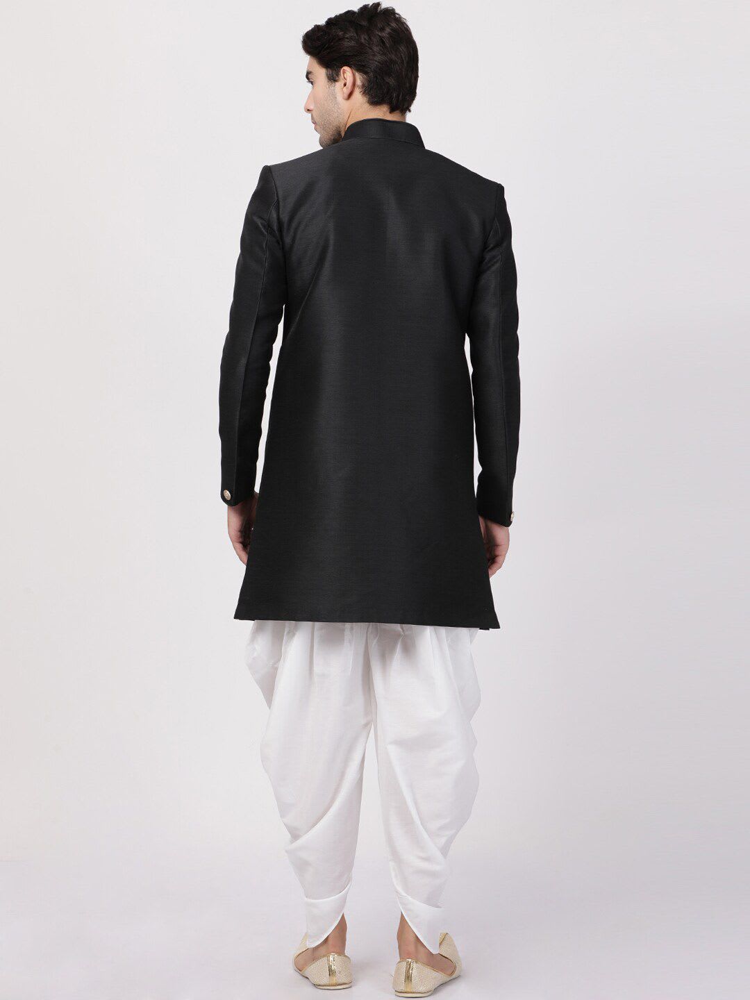VASTRAMAY Mandarin Collar Slim-Fit Sherwani Set - right view