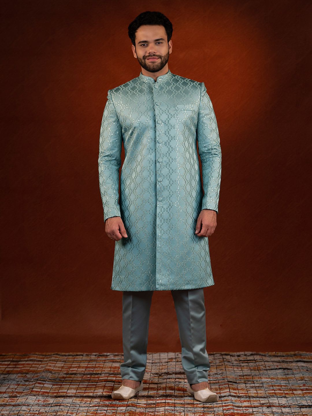 TheEthnic.Co Embroidered Sherwani Set - default view