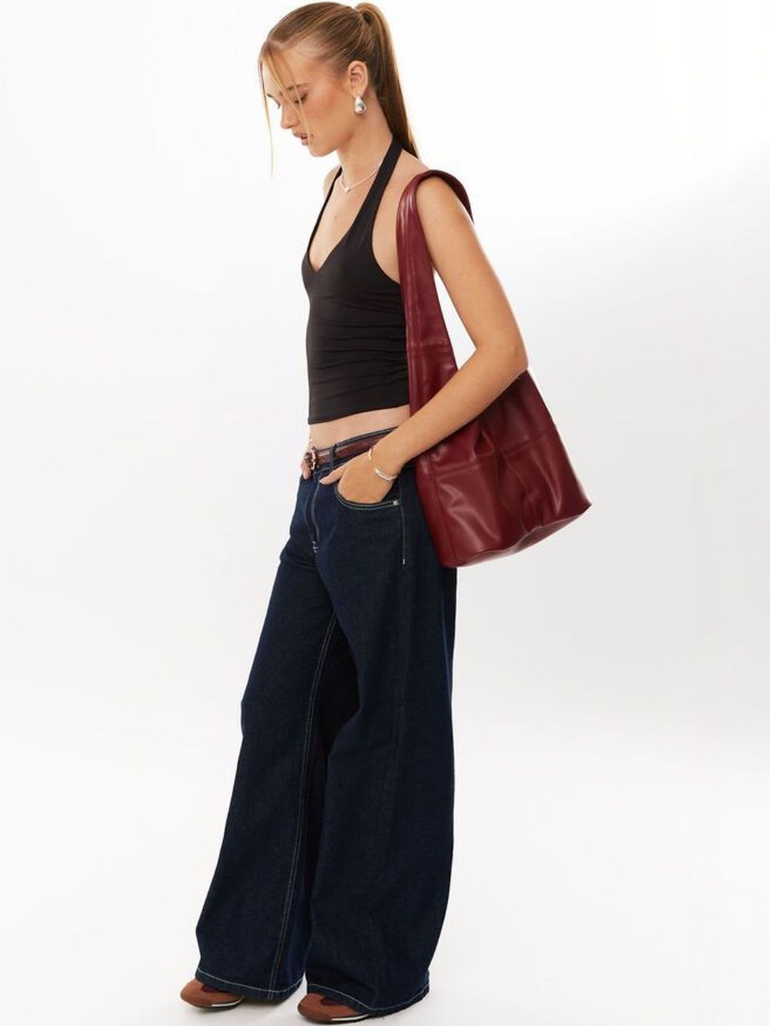 Atlies Halter Neck Cotton Crop Top - back view