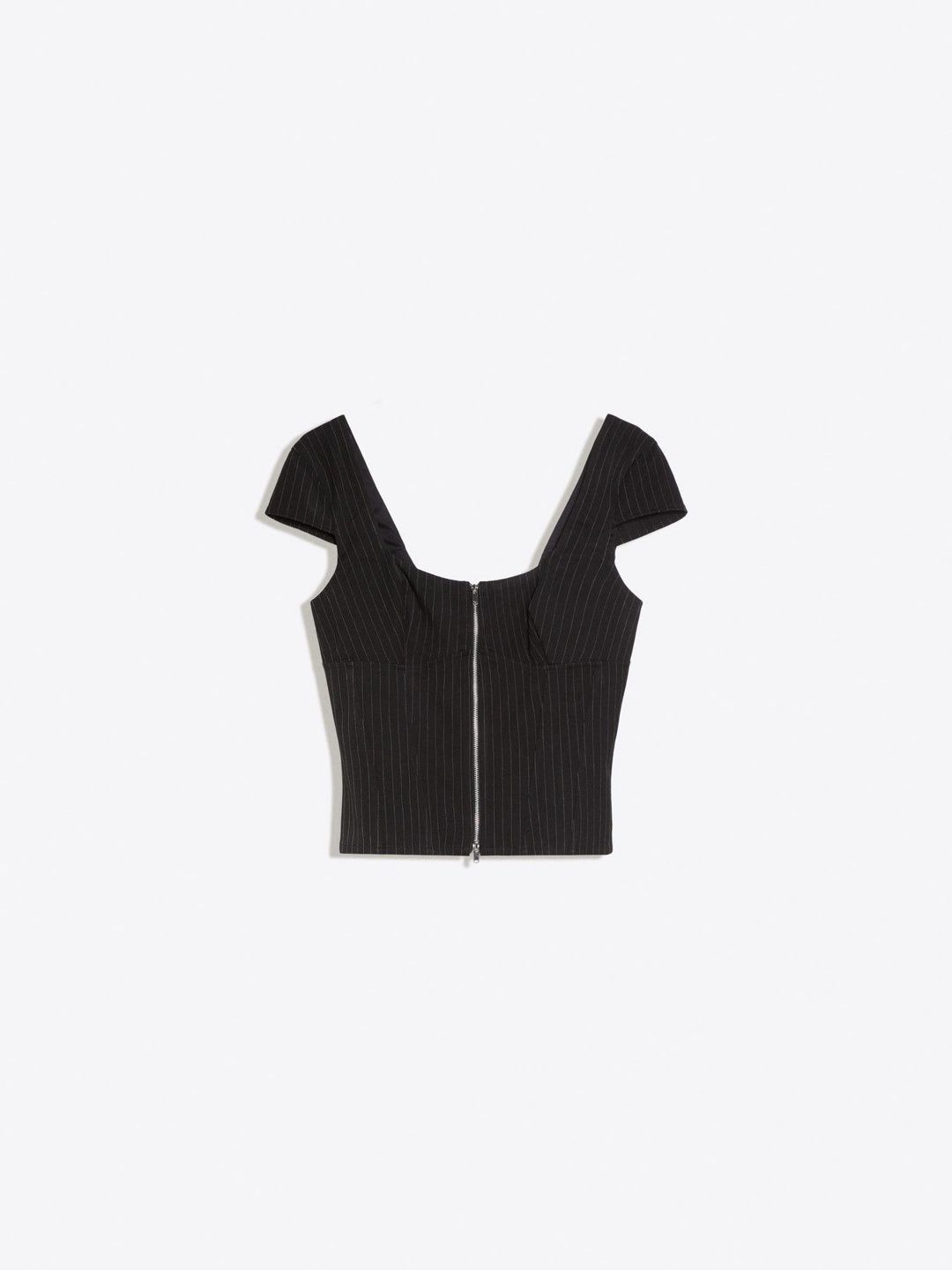 Bershka Striped Crop Top - left view