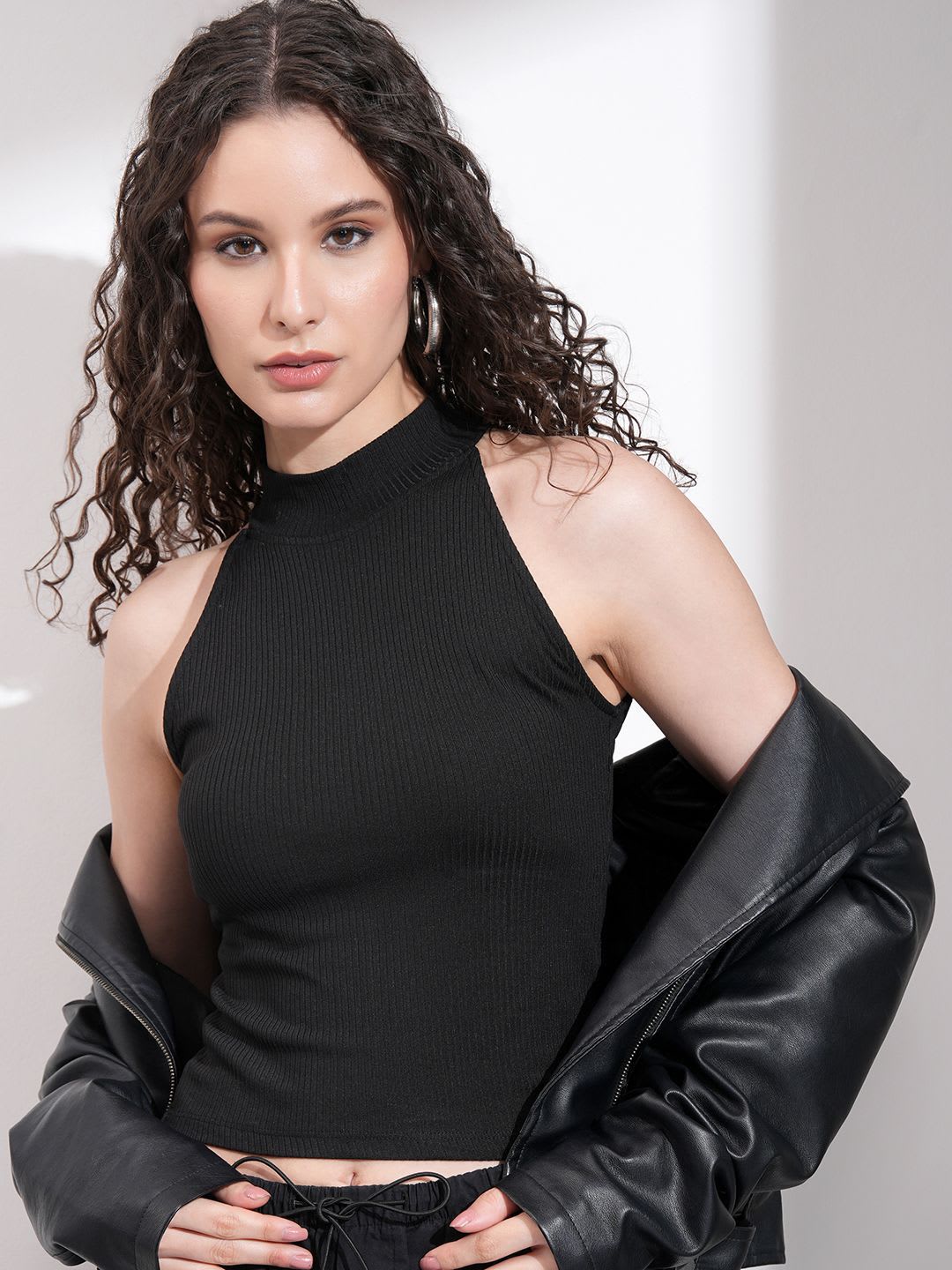 Basics By Tokyo Talkies Cotton Crop Top - default view