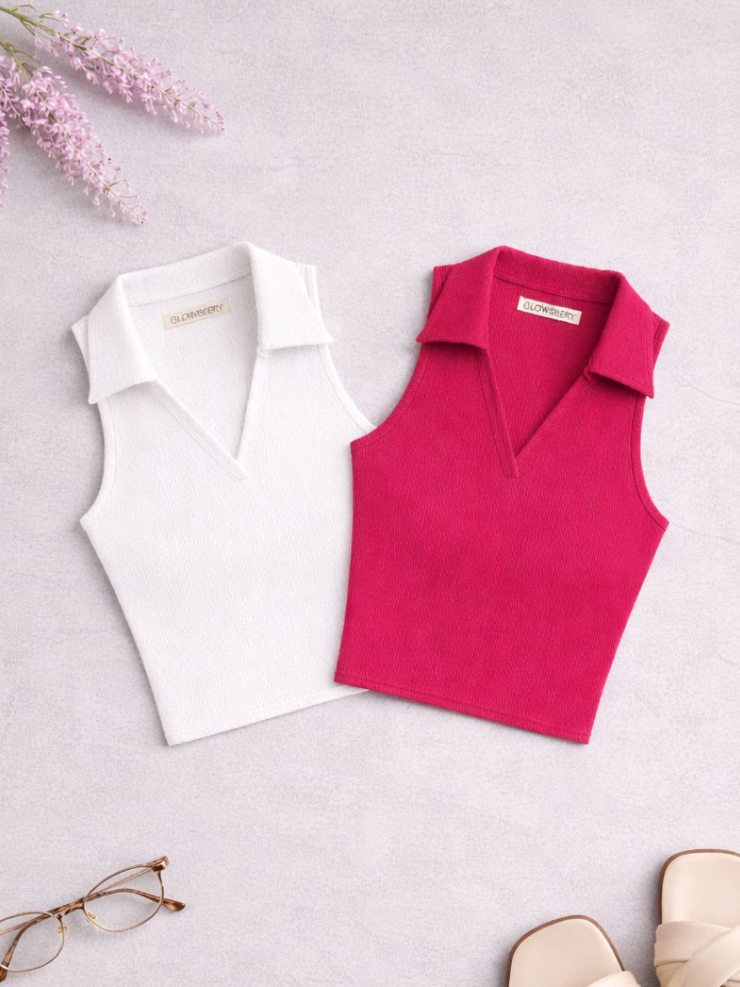 GLOWBERRY Cotton Crop Top - default view
