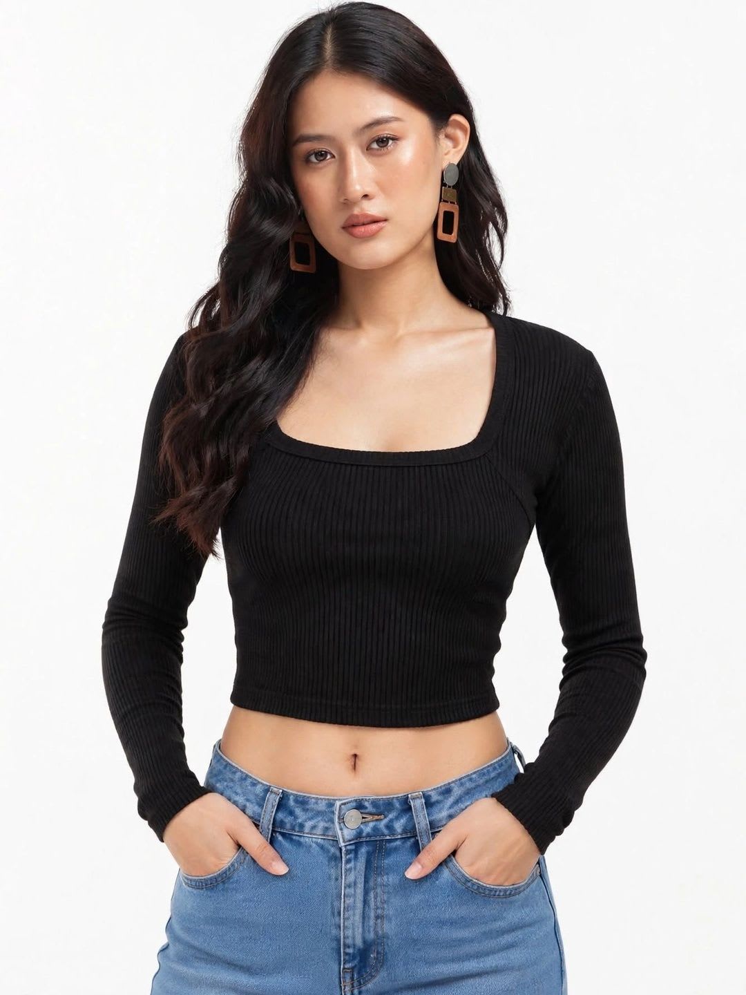KLYVRA Cotton Tube Crop Top - default view