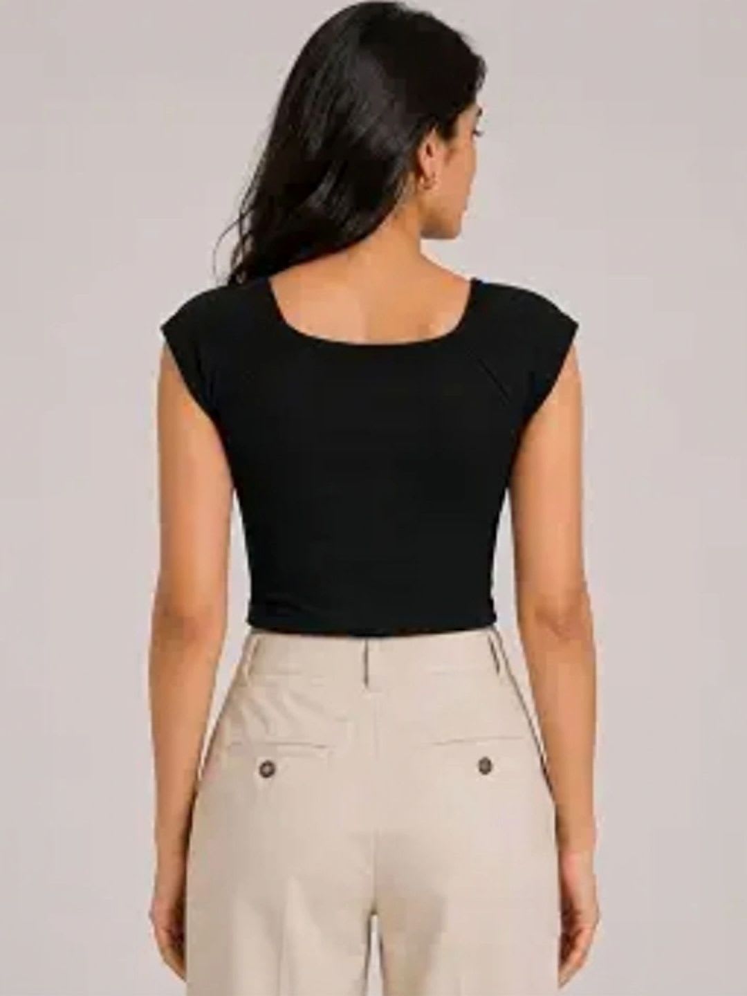 HIMMU'S FASHION HUB Cotton Crop Top - back view