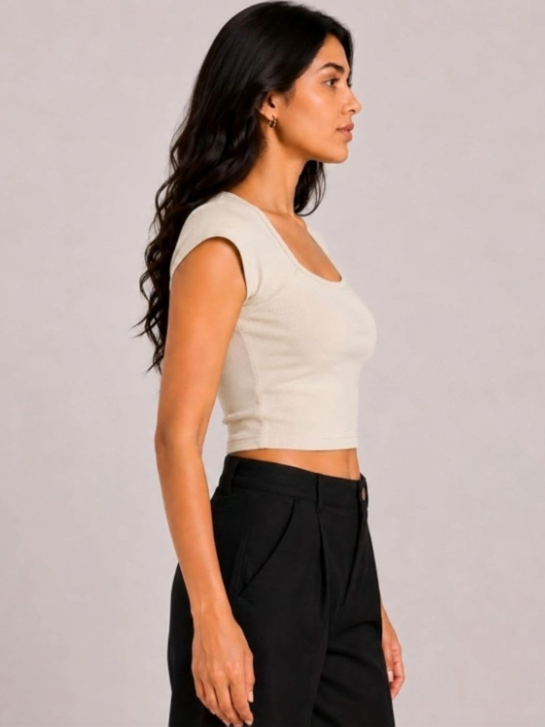 HIMMU'S FASHION HUB Cotton Crop Top - left view