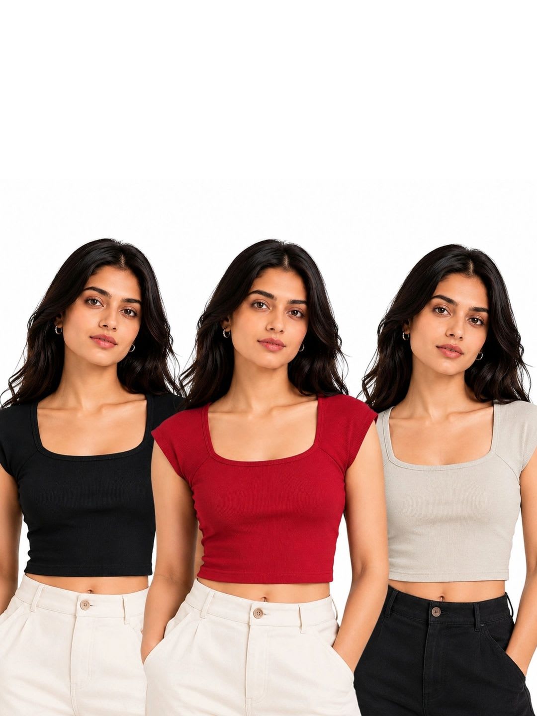 HIMMU'S FASHION HUB Cotton Crop Top - default view