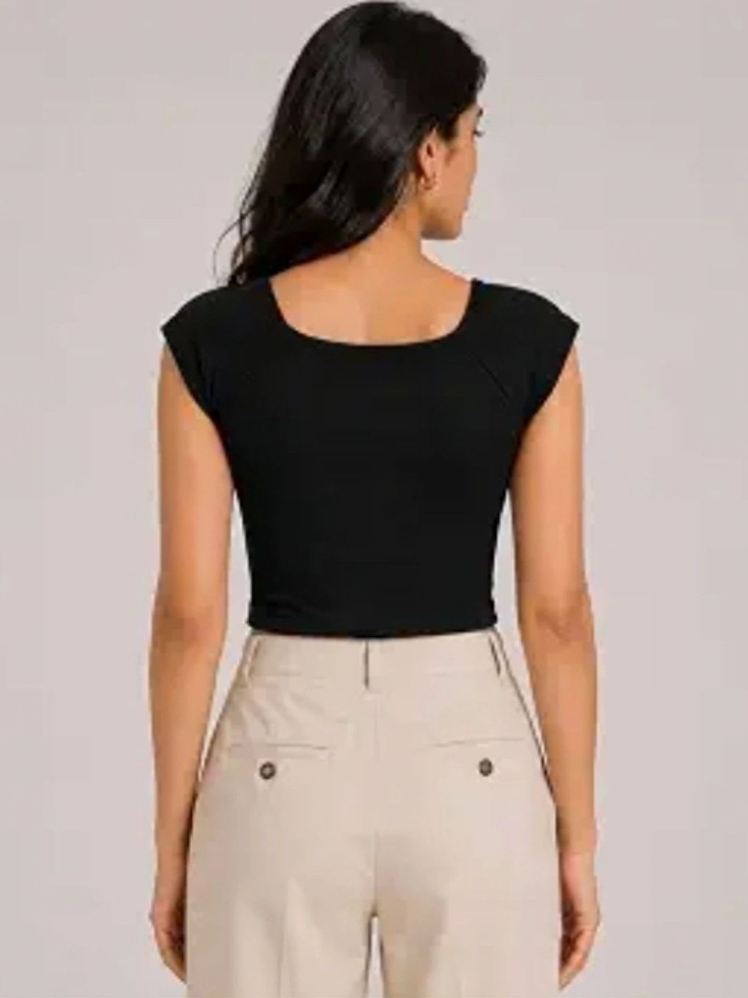 HIMMU'S FASHION HUB Cotton Crop Top - back view