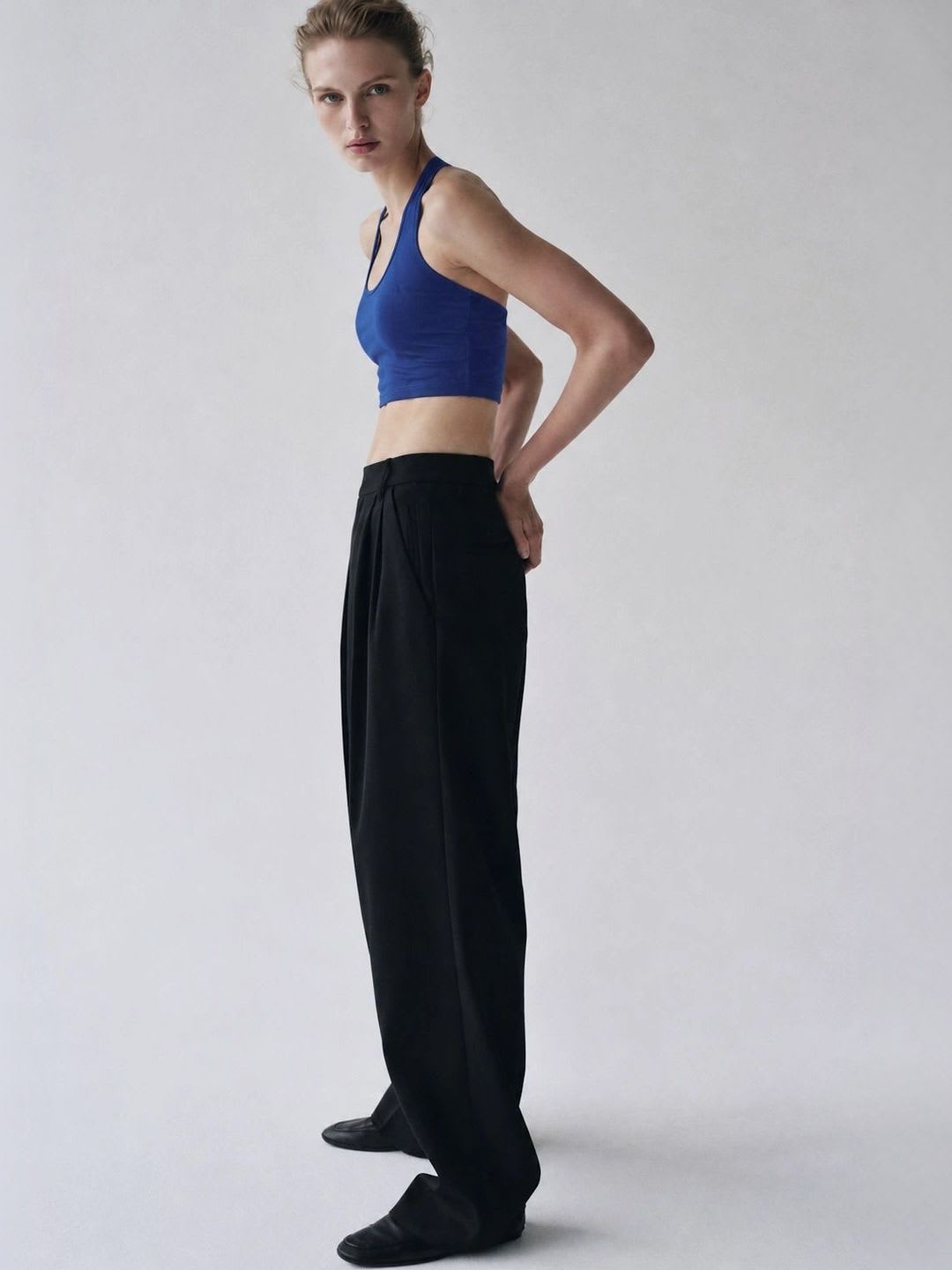 BAESD Halter Neck Cotton Tank Crop Top - right view