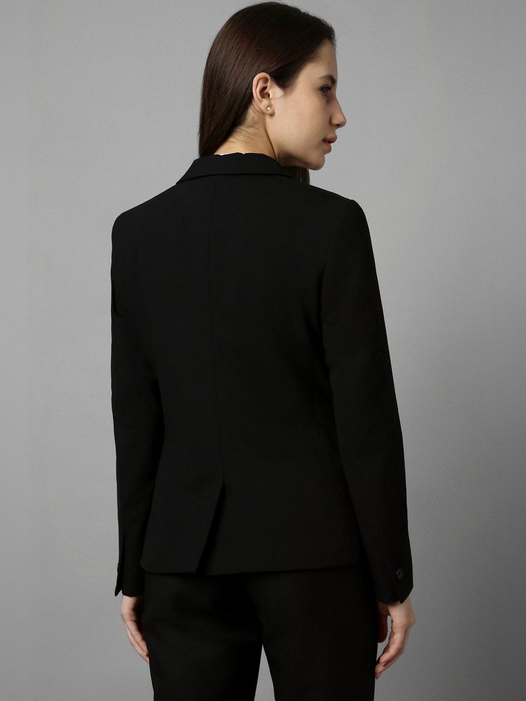 Allen Solly Woman Notched Lapel Single-Breasted Formal Blazers - back view