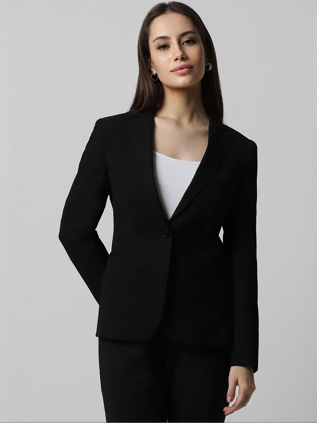 Van Heusen Woman Notched Lapel Single-Breasted Formal Blazer - default view